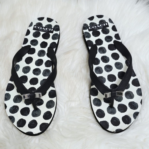 Coach Polka Dot Flip Flop Sandals Slippers. 🌴 - Picture 1 of 6